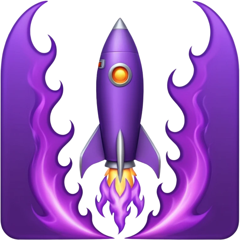 purple rocket purple flame emoji