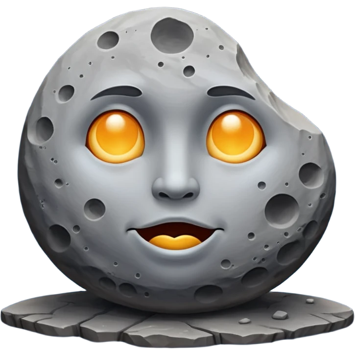 Rock and moon🌝 quero uma Rocha com a carinha da lua emoji