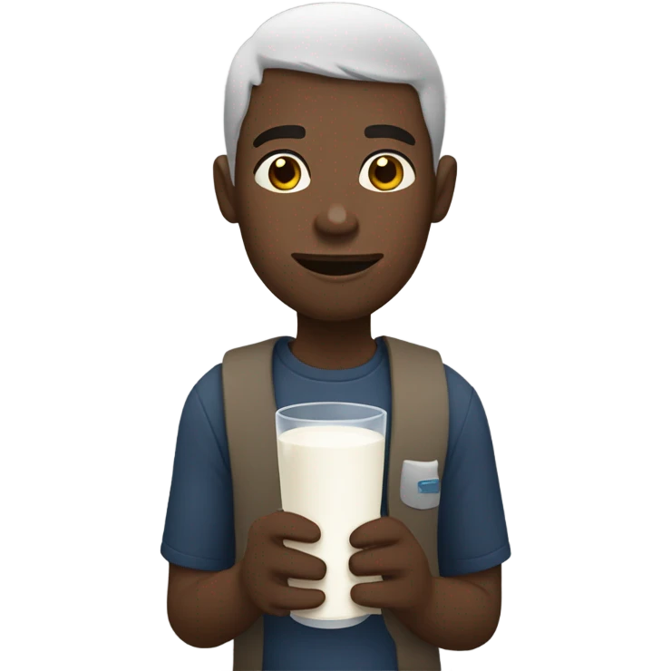 black man drinking milk emoji