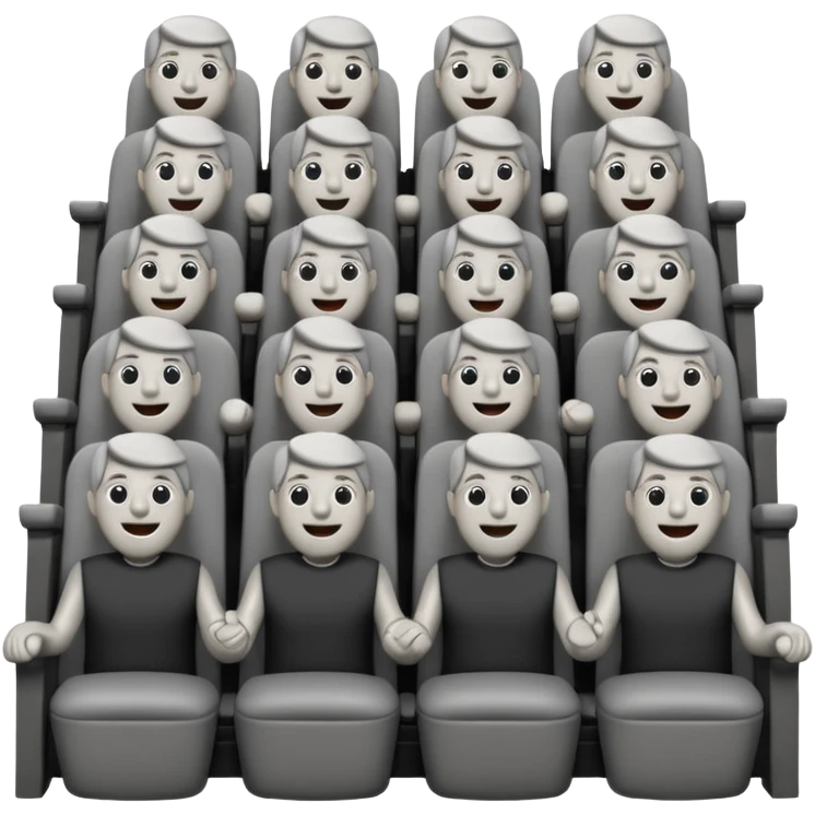 theater chorus seats filled with stone revelers emoji