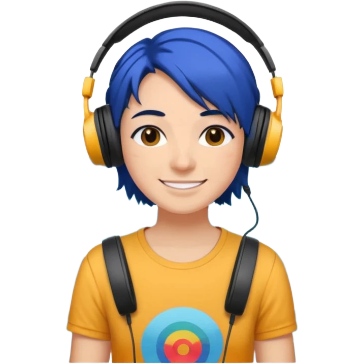 블랙 블루, 노래 좋아하고, 창의적이고 바다 좋아해 emoji