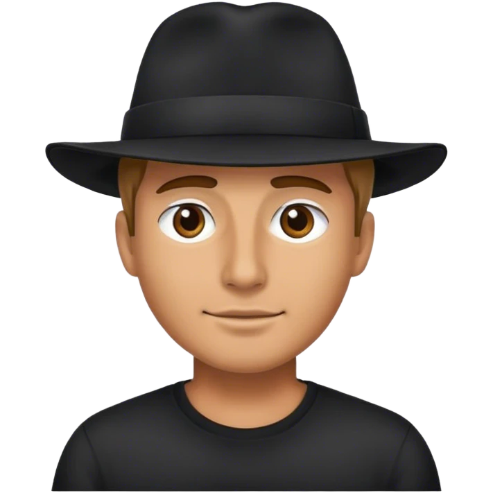Change his hat and shirt color to black emoji