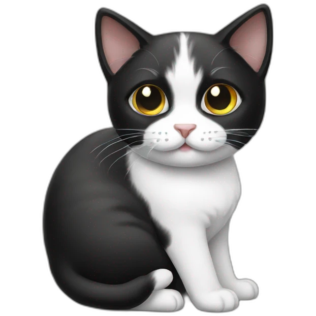 Black white cat emoji