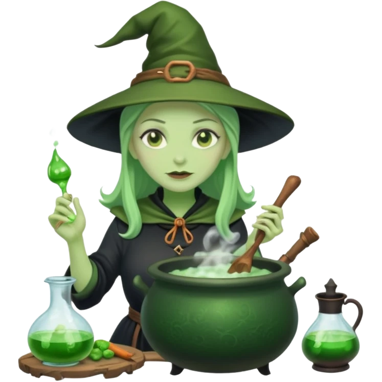 green witch cooking potion emoji