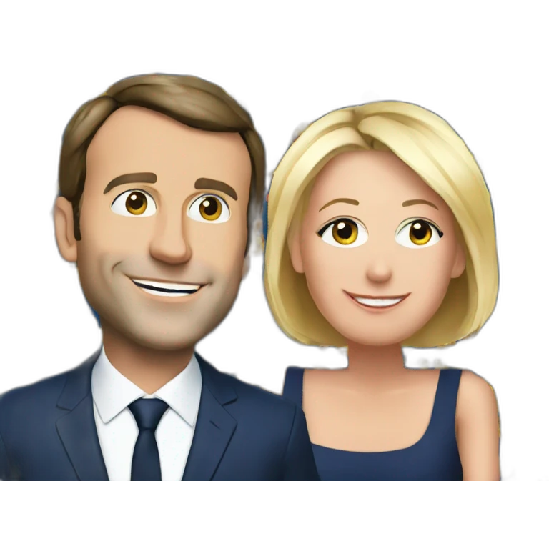 Emanuel macron avec marine lepen emoji