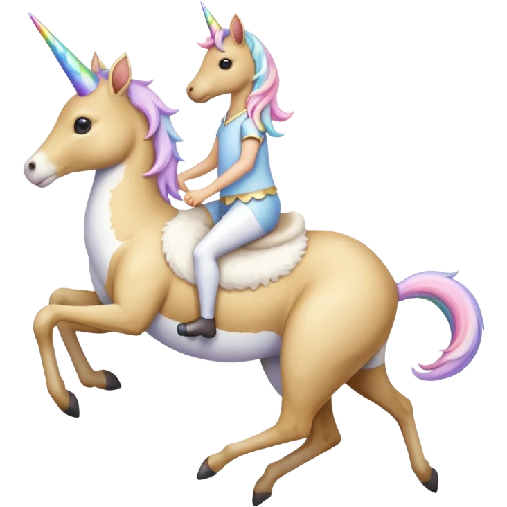 Unicorn riding kangoroo emoji