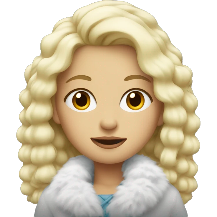 Blonde girl wearing a fluffy coat emoji