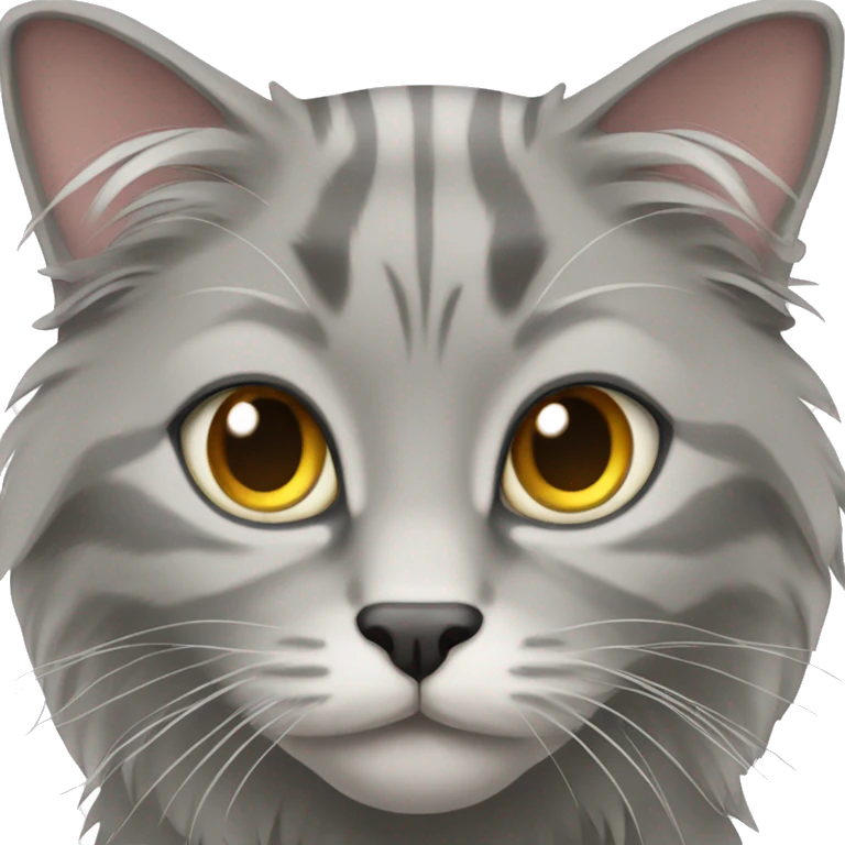 grey main coon cat emoji