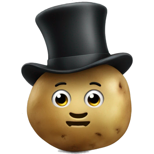 a potato wearing a top hat emoji