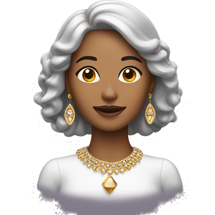 Mujer con joyeria emoji