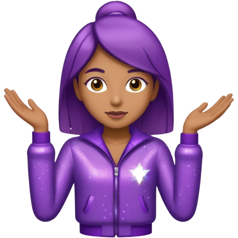 supervisor wearing glitter purple glittery clothes emoji