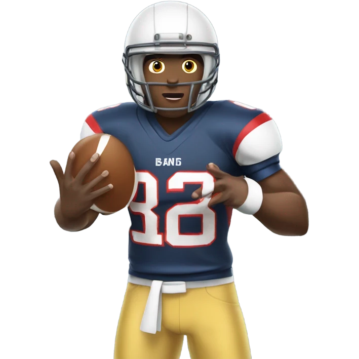 an american football player with an omelette emoji