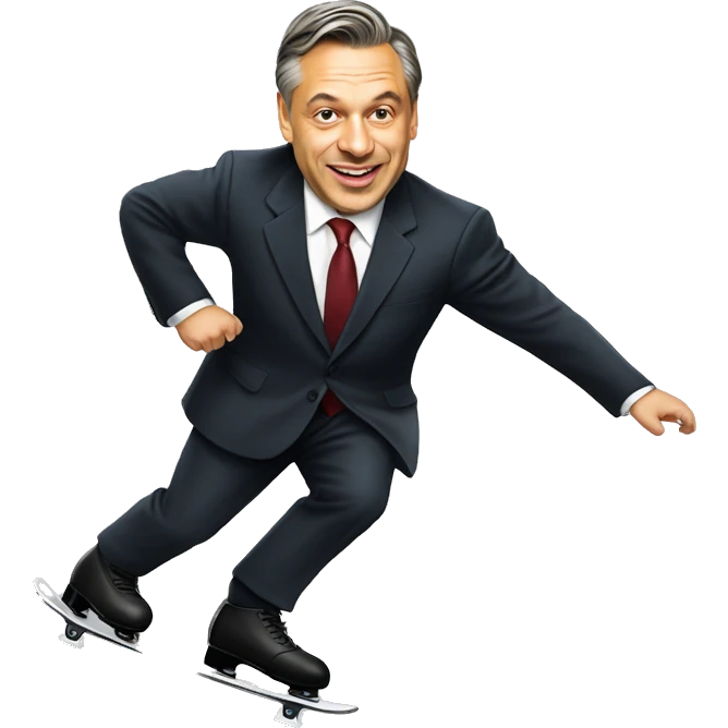 Viktor Orban hungarian prime minister skating in suit emoji