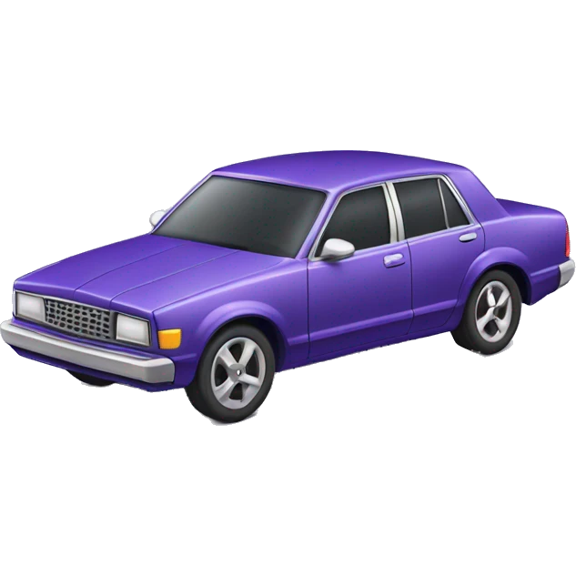 purple Sedan with big blue wheels  emoji