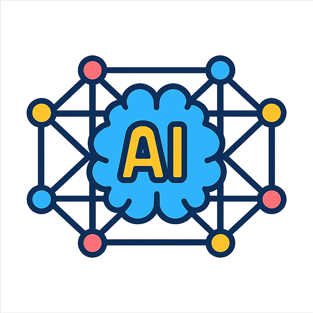 artificial intelligence, neural network, abstract, colorful connections, minimal background emoji