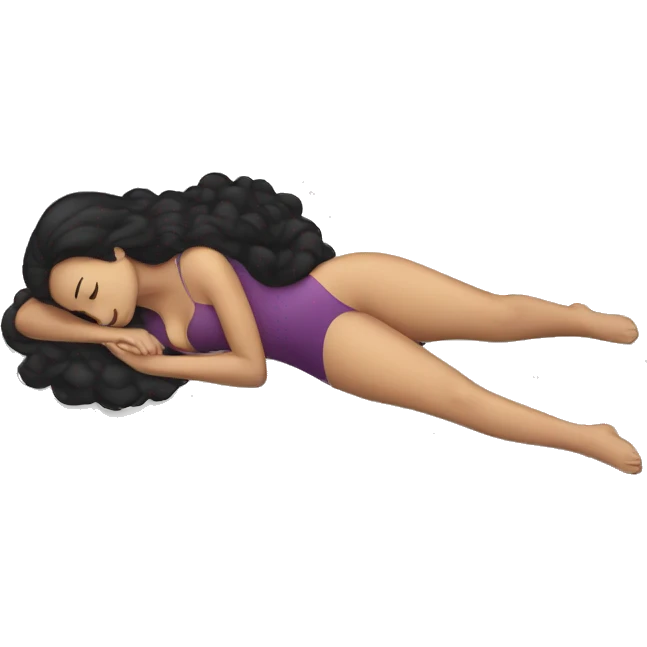 flatten woman lying on the ground face up white skin black hair emoji