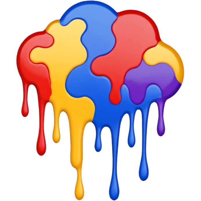 Make a painting which is splattered paint emoji