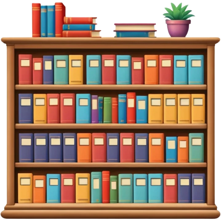 aestetic bookshelf y2k style emoji