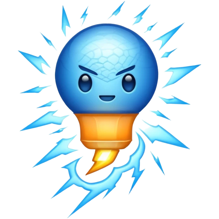 A light blue thunder emoji