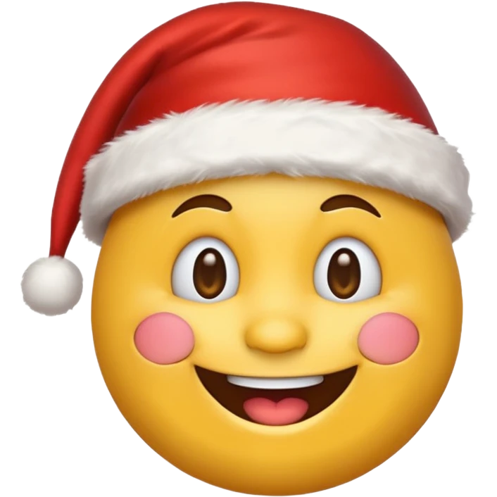 Smiling emoji with santa hat on emoji