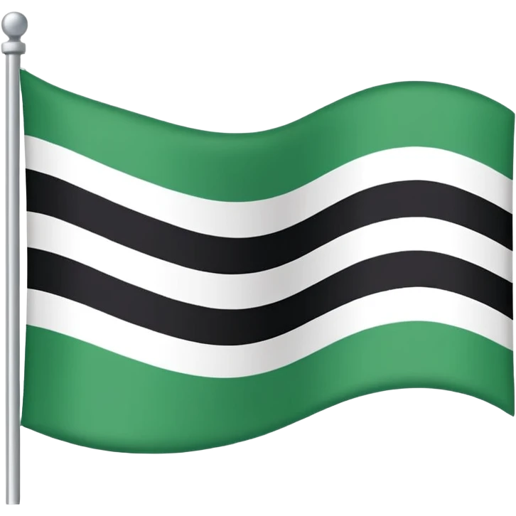 I want a flag as a emoji its made by three colours white green and black 🤍💚🖤its like that colours emoji