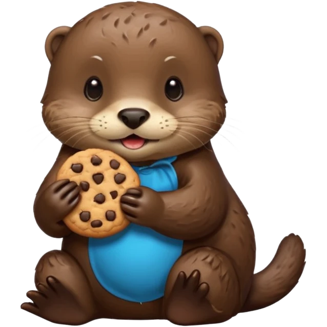 otter eating a cookie emoji