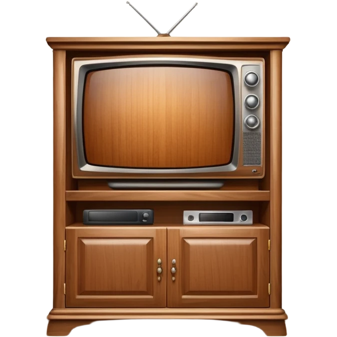 modern tv with news channel on it standing on a super luxurious wooden cupboard emoji