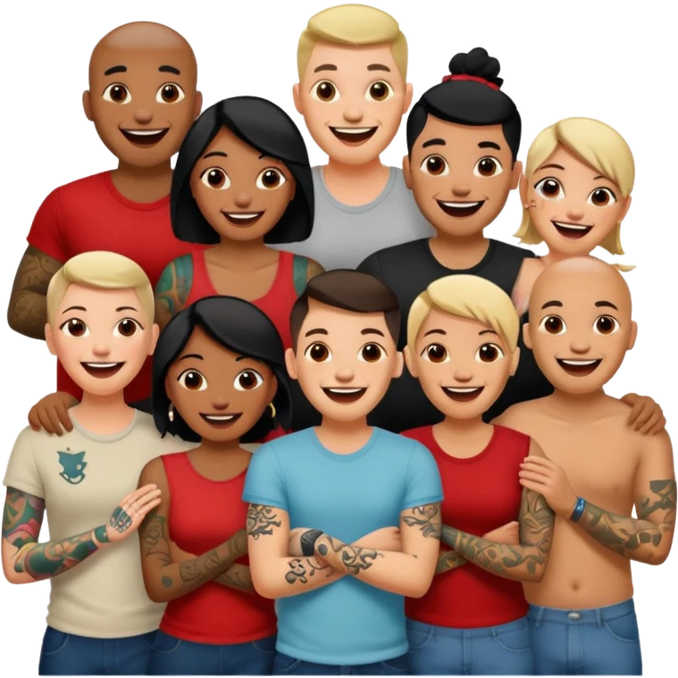 men and women with more tatoos on their body emoji