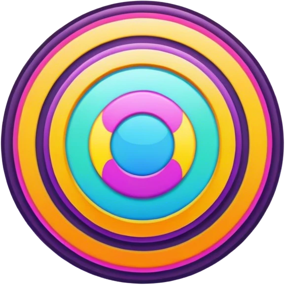 Psychedelic colored circle Border with shadowed edges emoji