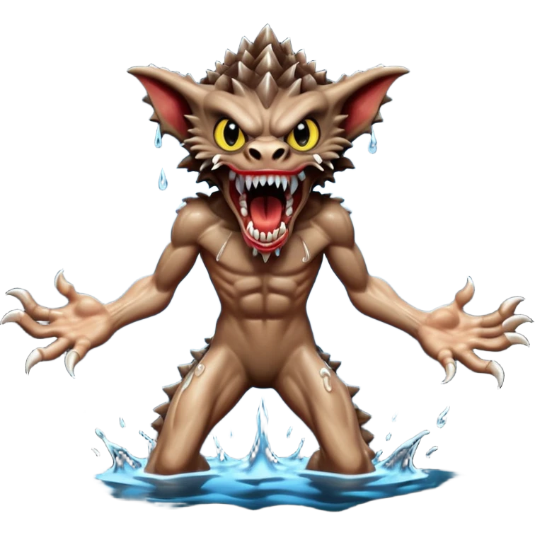 A stranger things demogorgon that look like it is going to run away emoji