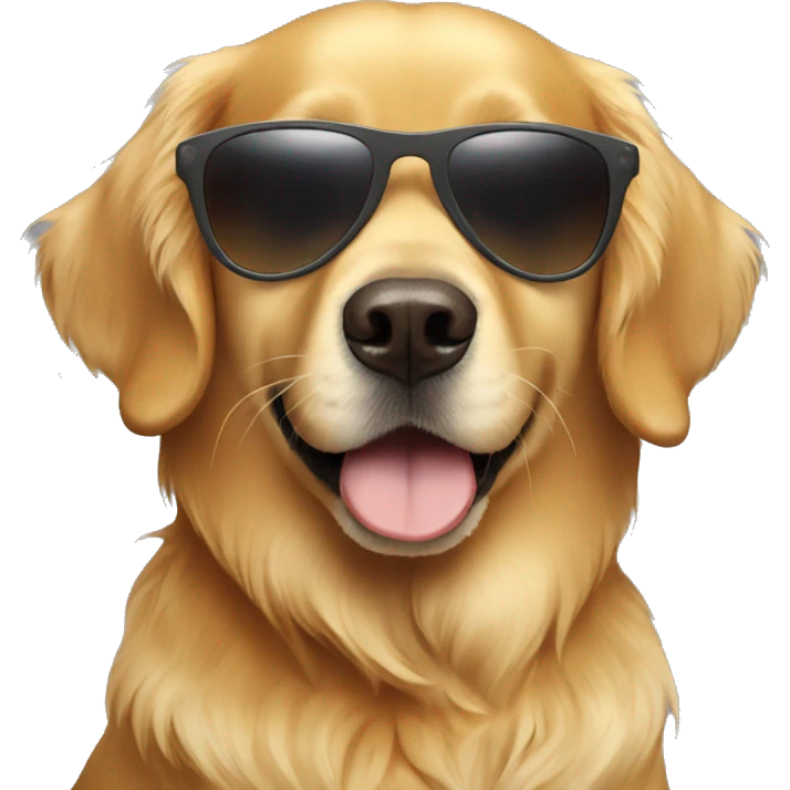 golden retriever wearing sunglasses emoji