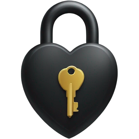 black heart-shaped lock and key emoji