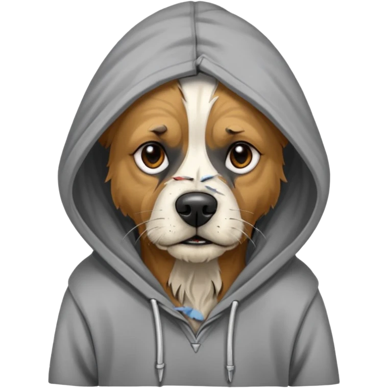 homeless dog with torn hoodie


 emoji