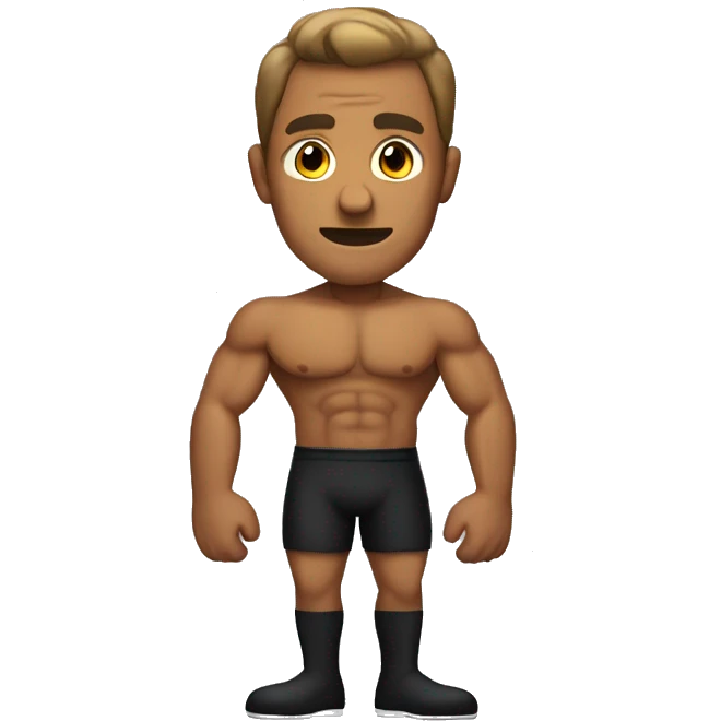 muscular and sweaty tanned man showing black socks emoji