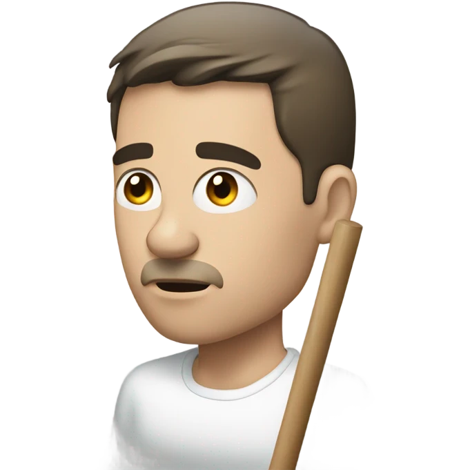 white man holding placard on stick emoji