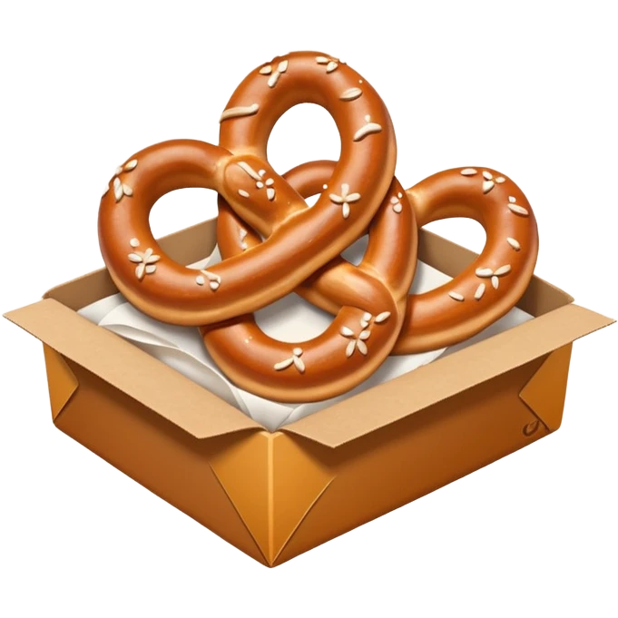 Pretzel on food paper box emoji