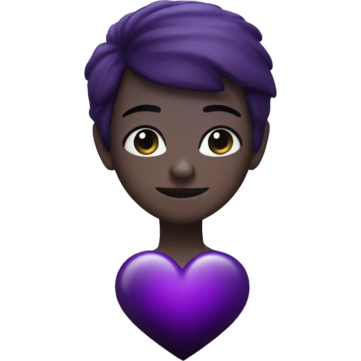 Black and purple ombré heart emoji