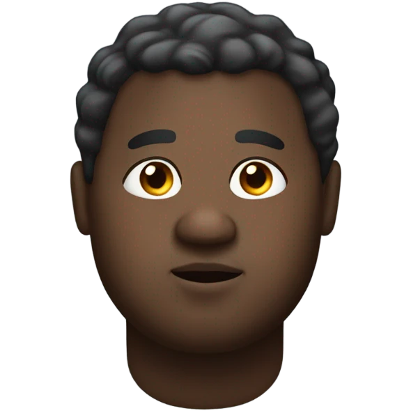 black man very fat with one hair emoji
