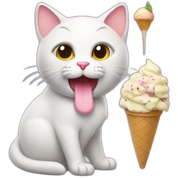 Cat with ice cream emoji