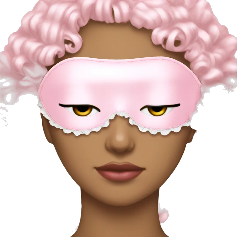 Light pink Frilly satin sleep mask  emoji
