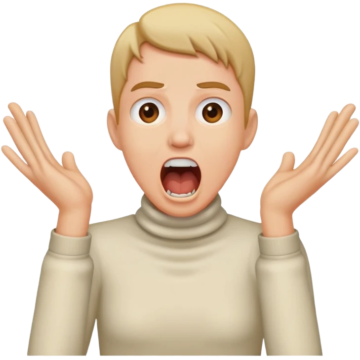 Person with hand on neck screaming emoji