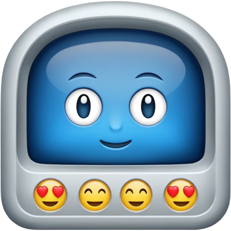 монитор с синим пустым экраном emoji