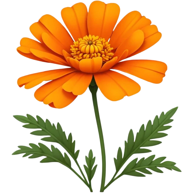 cempasúchil flower, Mexican marigold, bright orange with layered petals emoji