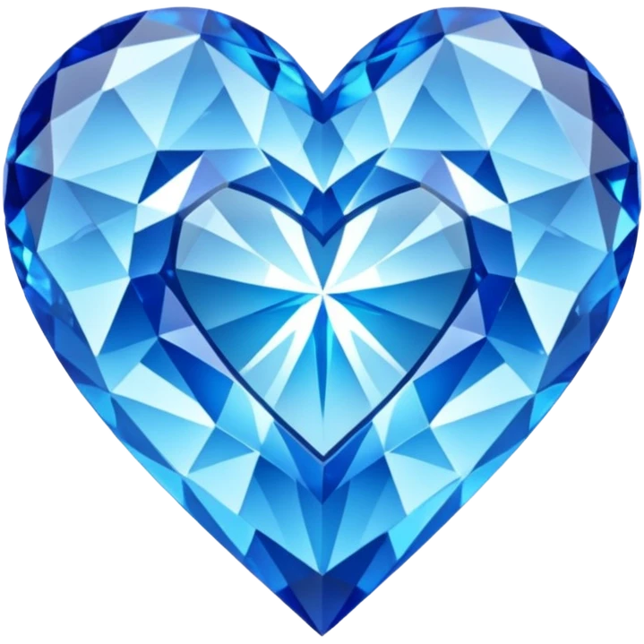 Blue crystallised heart emoji