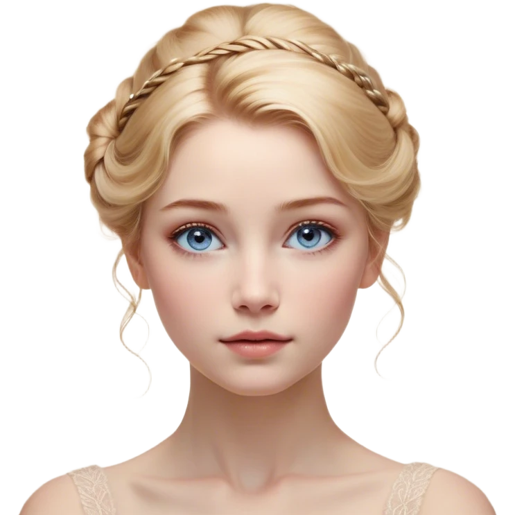 Cinematic Realistic Cinderella Portrait, depicted with lifelike skin texture, subtle rosy undertones, and soft natural lighting that enhances the gentle contours of her face. Her intricately detailed golden blonde hair is elegantly styled in an updo, with delicate wisps framing her face. Her deep, expressive blue eyes radiate warmth and sincerity, reflecting a quiet resilience and grace. She holds a glass slipper gently in one hand, her other hand resting gracefully at her side, emphasizing the timeless beauty of the moment. She is dressed in her iconic ball gown, the fabric shimmering with intricate embroidery and fine translucent layers that catch the light beautifully. The soft sheen of satin gloves adds a magical touch to her graceful pose. The portrait features an enchanting glow with a natural, luminous finish, seamlessly blending realism and fairytale charm to evoke a sense of depth, elegance, and timeless beauty. emoji