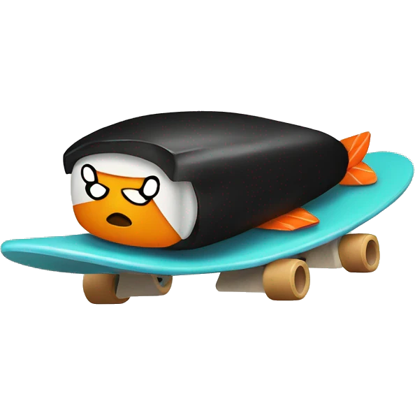 sushi on skateboard emoji