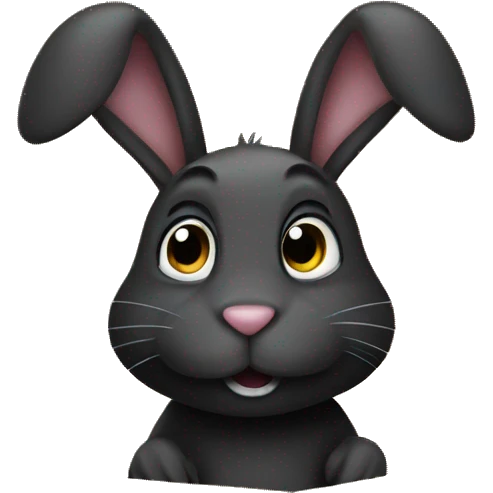 Black rabbit in a cardboard box  emoji