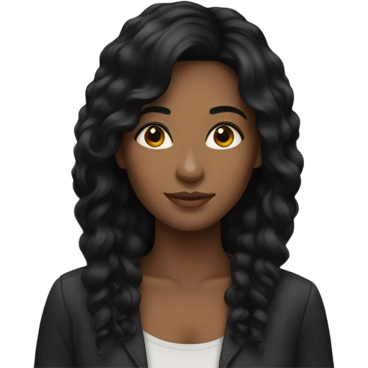 Beautiful black hair women emoji