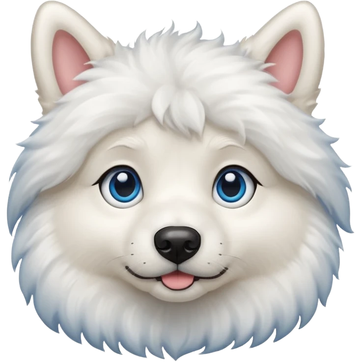 big blue eyed white dog emoji
