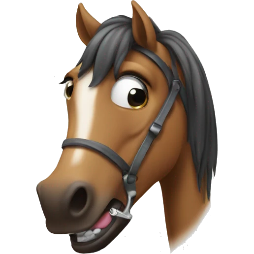 Horse with tong out of his mouth emoji